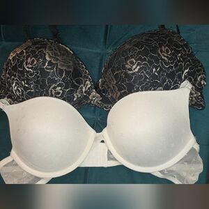 Tommy Hilfiger Black Lace Bra and White T-Shirt Bra Duo